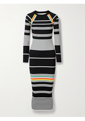Christopher John Rogers - Open-back Striped Ribbed-knit Midi Dress - Multi - x small,small,medium,large,x large,xx large