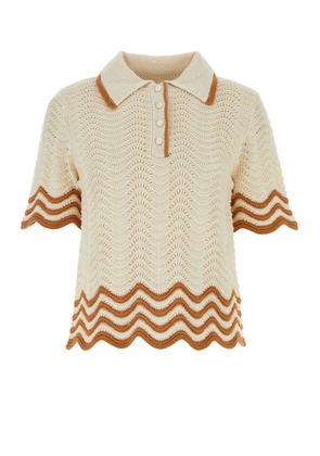Zimmermann Sand Crochet Junie Polo Shirt