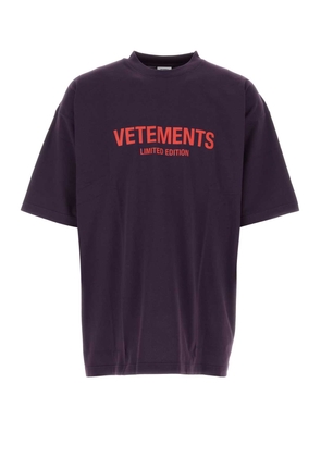 Vetements Dark Purple Cotton T-Shirt