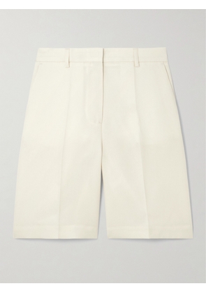TOTEME - Pleated Grain De Poudre Shorts - Off-white - DK32,DK34,DK36,DK38,DK40,DK42
