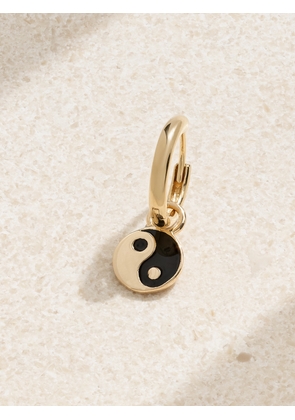 Alison Lou - Yin Yang 14-karat Gold And Enamel Single Hoop Earring - One size