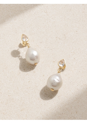 Alison Lou - Tear 14-karat Gold, Topaz And Pearl Earrings - One size