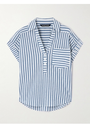 Veronica Beard - Almera Striped Cotton-blend Seersucker Top - Blue - x small,small,medium,large