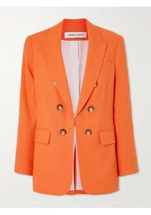 Veronica Beard - Bexley Dickey Button-embellished Linen-blend Blazer - Orange - US0,US2,US4,US6,US8,US10,US12,US14