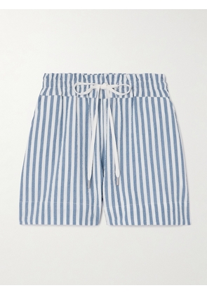 Veronica Beard - Tijana Cotton-blend Seersucker Shorts - Blue - x small,small,medium,large,x large