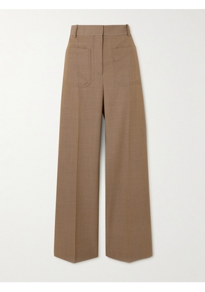 Victoria Beckham - Alina Wool Wide-leg Pants - Brown - UK 6,UK 8,UK 10,UK 12,UK 14