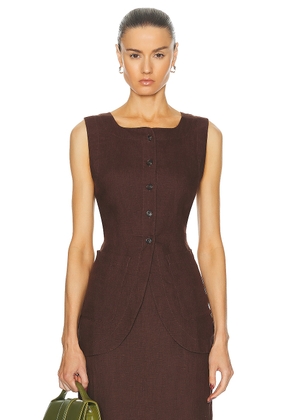 Posse Emma Vest in Chocolate - Chocolate. Size XS (also in ).