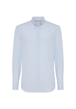 Brunello Cucinelli Cotton Striped Slim-Fit Shirt