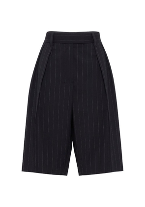 Brunello Cucinelli Virgin Wool-Cotton Pinstripe Bermuda Shorts