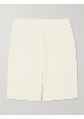 ÉTERNE - Boyfriend Embroidered Cotton And Modal-blend Terry Shorts - Cream - x small,small,medium,large,x large