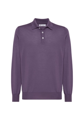 Brunello Cucinelli Wool Long-Sleeve Polo Shirt