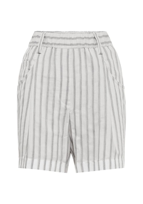 Brunello Cucinelli Cotton-Silk Striped Shorts