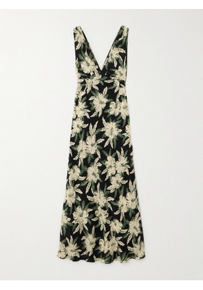RIXO - Lauriane Floral-print Silk Crepe De Chine Midi Dress - Multi - UK 6,UK 8,UK 10,UK 12,UK 14,UK 16,UK 18,UK 20