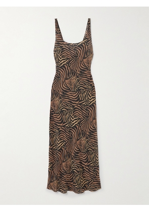 RIXO - Bondi Tiger-print Silk-satin Midi Dress - Animal print - UK 6,UK 8,UK 10,UK 12,UK 14,UK 16,UK 18,UK 20