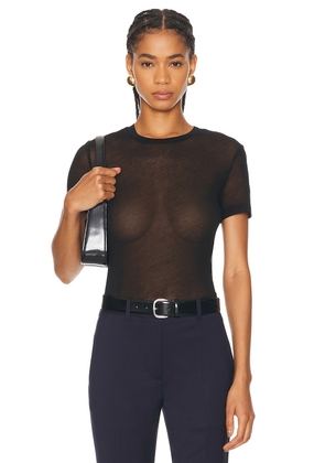 Helmut Lang Short Sleeve Top in Black - Black. Size L (also in S, XS).