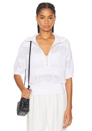 Varley Kembria Half Zip Knit Sweater in White - White. Size L (also in M, S, XS).