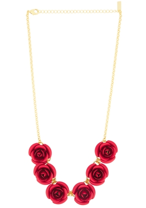 Rowen Rose Oversized Roses Necklace in Red & Gold - Red. Size all.