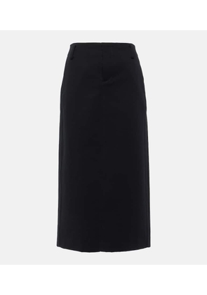Vince Low-rise cotton-blend midi skirt
