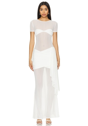 NBD Sera Maxi Dress in White. Size M, S, XL, XS, XXS.