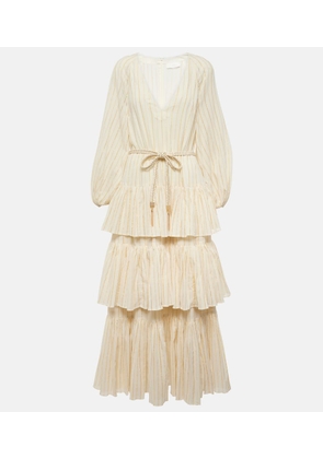 Zimmermann Waverly Tiered striped cotton-blend midi dress
