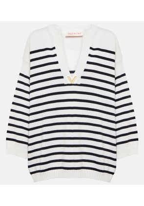 Valentino Striped cotton-blend sweater