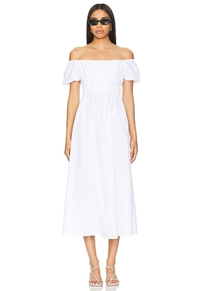 SNDYS Sofia Maxi Dress in White. Size M, S, XL, XS, XXL, XXS.