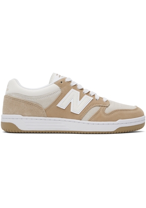 New Balance Beige & White 480 Sneakers