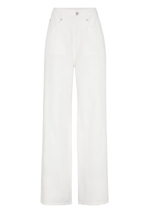 Brunello Cucinelli five-pocket wide-leg jeans - White