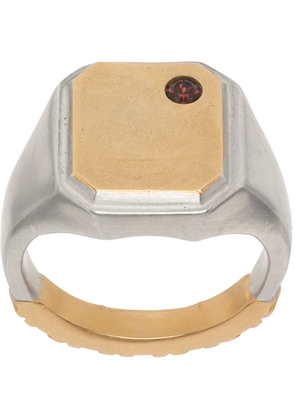 Maison Margiela Silver & Gold Textured Ring