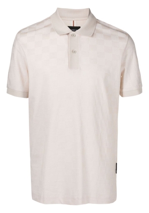 BOSS check-pattern cotton polo shirt - Neutrals