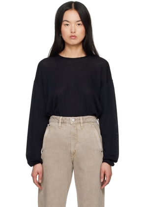 LEMAIRE Black Ribbed Long Sleeve T-Shirt