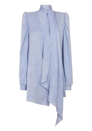 Balmain snakeskin-print silk minidress - Blue