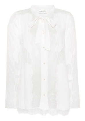 P.A.R.O.S.H. semi-sheer lace shirt - White