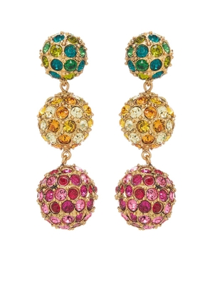 Oscar de la Renta crystal-embellished ball drop earrings - Gold