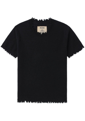 Uma Wang raw-edge cashmere-silk T-shirt - Black