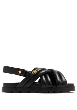 MCM crossover padded leather sandals - Black