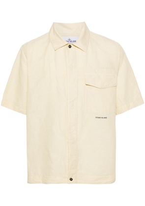 Stone Island logo-embroidered button-up shirt - Yellow