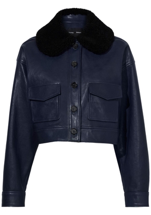 Proenza Schouler Judd shearling-collar leather jacket - Blue