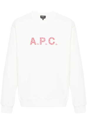 A.P.C. logo-print cotton sweatshirt - White