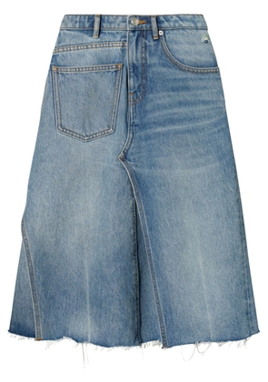 Tory Burch deconstructed-design cotton denim skirt - Blue