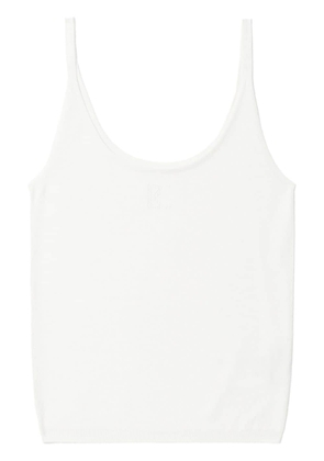 Low Classic logo-perforated tank top - White