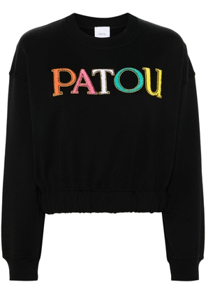 Patou logo-embroidered cropped sweatshirt - Black