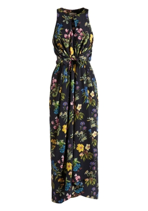 Bally floral-print silk midi dress - Black