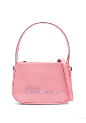 Blumarine rhinestoned leather shoulder bag - Pink