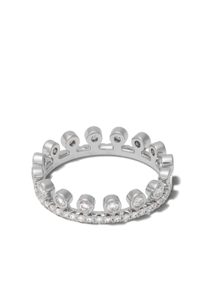 De Beers Jewellers 18kt white gold Dewdrop one line diamond pave band - Silver