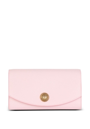 Balmain Emblème leather clutch bag - Pink
