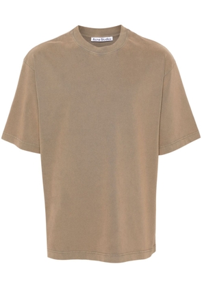 Acne Studios logo-appliqué cotton T-shirt - Brown