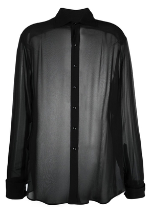 Maison Margiela four-stitch silk shirt - Black