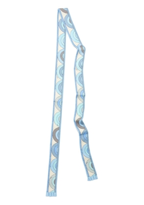 PUCCI abstract-print thin scarf - Blue