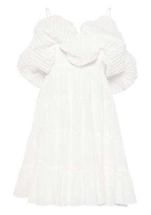 Acler ruffle-collar mini dress - White